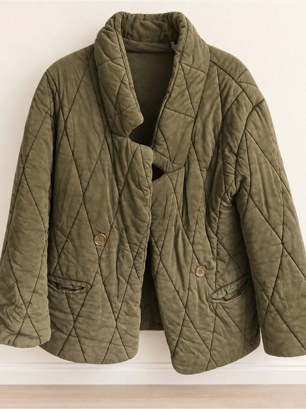 Free People Puffer Pillow Quilted Jacket Olive Green Size S